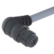 Overmolded cables with female angled connectors