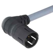 Overmolded cables with male angled connectors