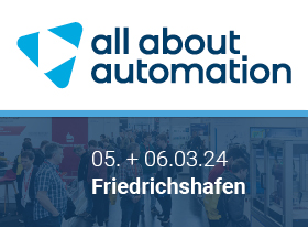 Bild zeigt Einladung zur all about automation am 05.+06.03.2024 in Friedrichshafen