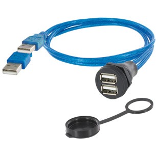 EVG USB-A 2.0 BUCHSE/STECKER M22-DOPPELSTOCK 1,5M