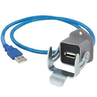 EVG USB-A 2.0 BUCHSE HAN 3A MET. GR 0,5m VERB.-LTG.