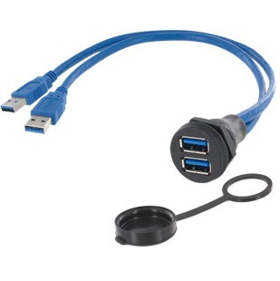 EVG USB-A 3.0 BUCHSE/STECKER M22-DOPPELSTOCK 0,5M
