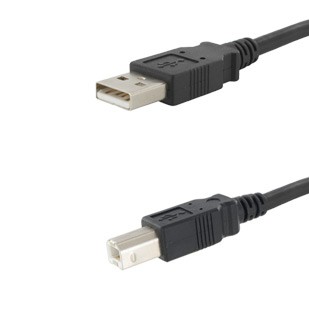 EVG USB 2.0 KABEL A-B 0,5m SCHWARZ UMSPRITZT