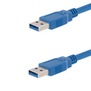 EVG USB 3.0 KABEL A-A 0,5m BLAU UMSPRITZT