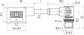 binder MV-B-IND/M12WKST VERB.LTG PUR 3x0,75 2m
