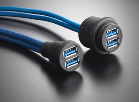 EVG: Umspritzte Doppelstock-USB-Schnittstellen für den einfachen Fronteinbau